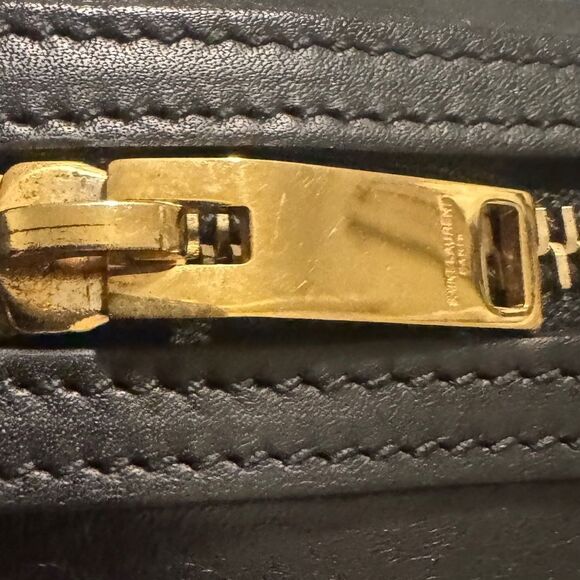 SAINT LAURENT YSL Black Leather 2way Emmanuelle Bucket Bag - Picture 11 of 13